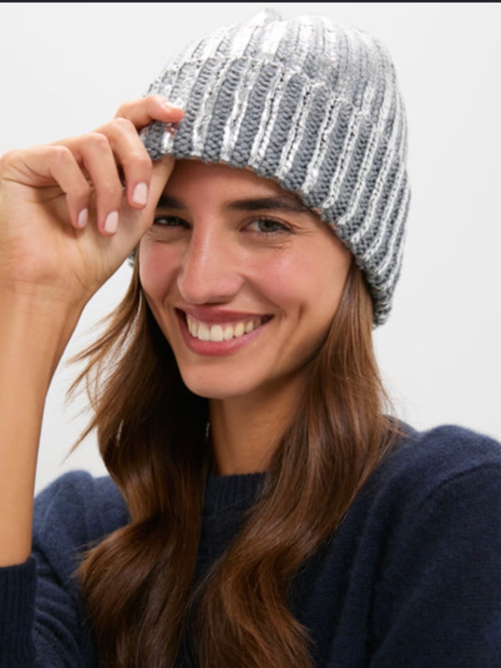 Tuckernuck Metallic Silver Winter Beanie / Hat